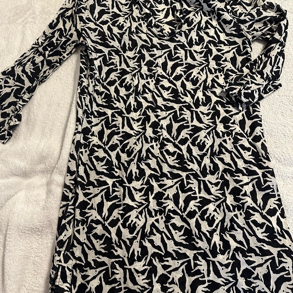 Black and White Patterned Dress tunic Tory Burch